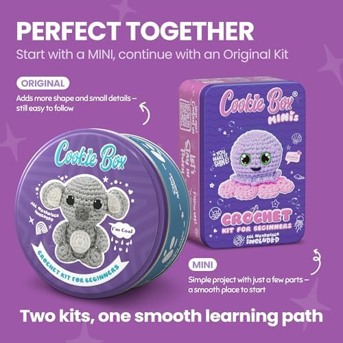 Cookie Box Crochet Kit for Beginners, Koala Coal - Image 5