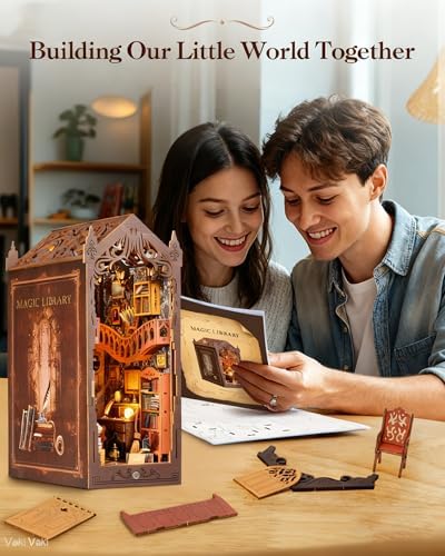 Vaki Vaki 2026 New DIY Miniature House Kit, Book Nook Puzzle with LED Light - Image 5