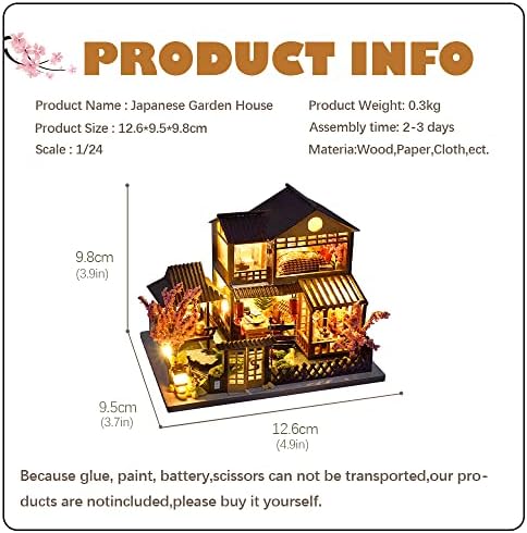 MAGQOO DIY Miniature Dollhouse Kit DIY Miniature House Kit Tiny Mini House Kits with Furniture 1:24 Scale 3D Puzzles(Mini Cherry Garden) - Image 2