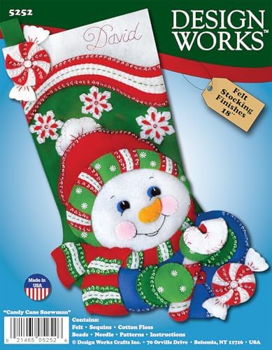 Design Works Crafts Candy cane snowman Stockin Kit - Image 2