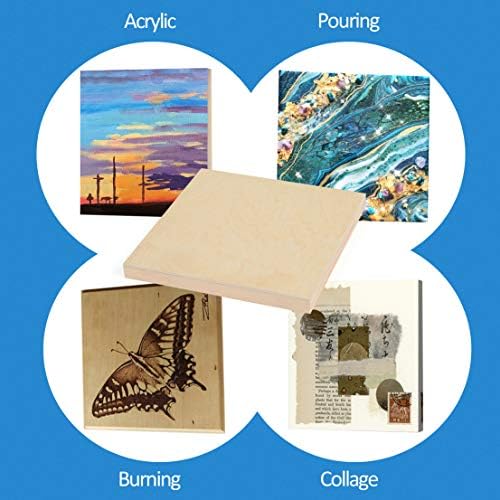 Falling in Art 4 Pack 8x8’’ Unfinished Birch Wood Panels Kit for Painting - Image 4