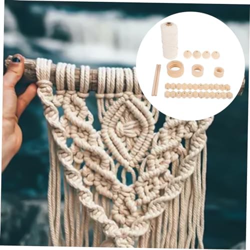 Garneck 1set Macrame Kit Rope Wall Hanging Tapestry Material for Beginners Craft Supplies Beads and Instructions for Home Decor and Creative Projects - Image 4