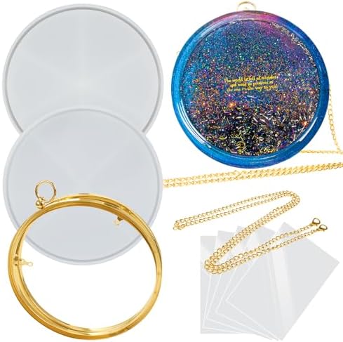 FUNSHOWCASE Resin Shaker Tray Clutch Purse Complete Kits of 9 8" Large Round Bag DIY Accessories by FUNSHOWCASE