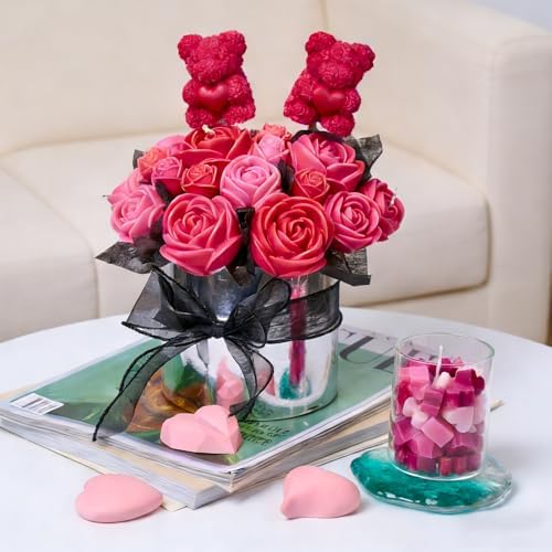 Rose Candle Making Kit with Round Gift Box,DIY Soy Wax Kit (Silvery) - Image 5