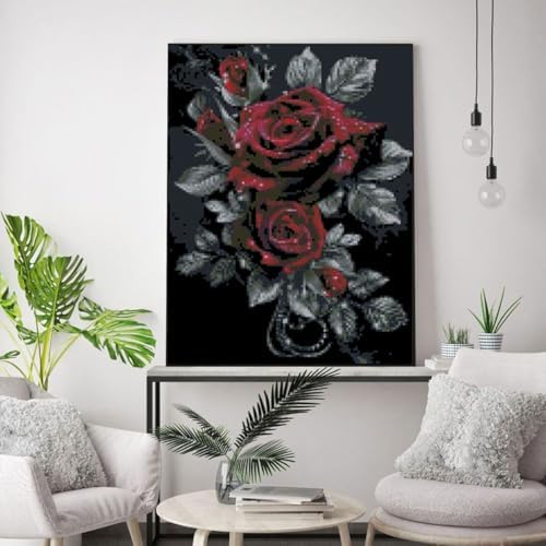 Flowers Stamped Cross Stitch Kits Flowers Cross Stitch Patterns,Dimensions Cross Stitch Kits Embroidery Kit Arts and Crafts for Beginners 15.7x11.8 inch - Image 6