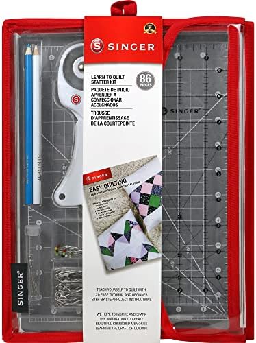 SINGER Learn to Quilt Sewing Kit for Beginners and Adults with Rotary Cutter, Cutting Mat, Acrylic Ruler, and More by Unknown