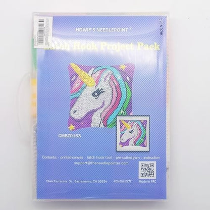 Howie's Latch Hook Kits, DIY Rainbow Unicorn Latch Hook Pillow Kit for Adults Crochet Yarn Kits, Color Preprinted Pattern Embroidery Sofa Cushion Cover (Rainbow Unicorn, 16.93 x 16.93 inch) - Image 7