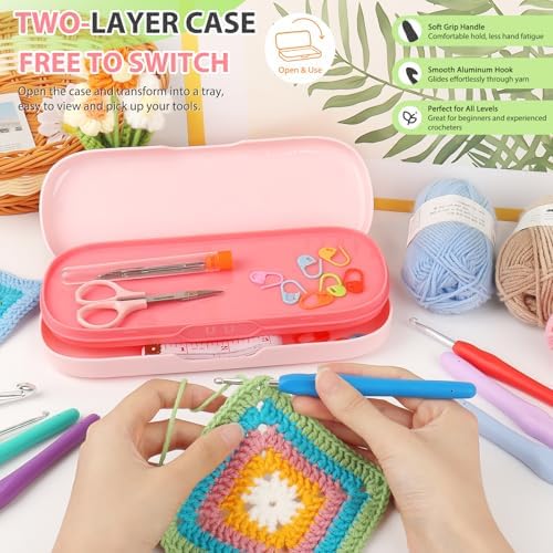 Coopay Crochet Hooks Set with Case,Crochet Hook Kit for Arthritic Hands - Image 7