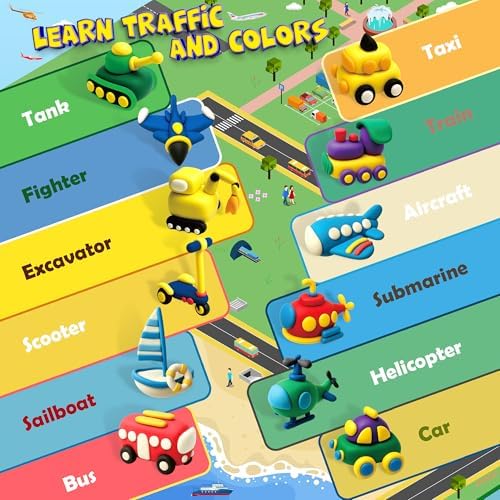 Aestd-ST Air Dry Clay Kit -Traffic Theme, Modeling Clay for Kids - Image 5