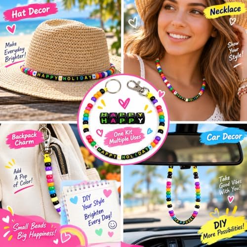 Aqltidiz 660Pcs DIY Beaded Keychain Making Kit, Bag Charm Craft Supplies - Image 4