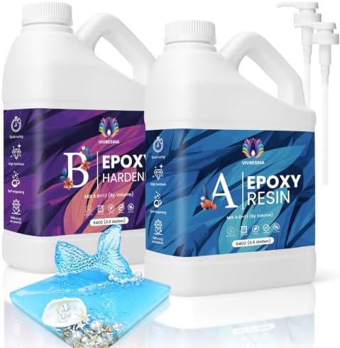 Vivresina Epoxy Resin Kit 1 Gallon, Resina Epoxica with Pump for Crafts by VIVRESINA-VIVRESINA