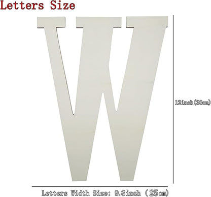 12 Inch Unfinished Wooden Numbers, 1/8 Inch Thick Large Blank Wooden Alphabet Handmade Painting Sign Boards for DIY Birthday Wedding Graduate Party Decor Props - W