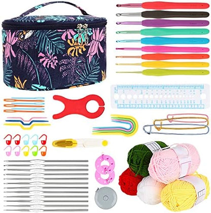 Aeelike Crochet Kit for Beginners Adults, Navy Leaves by Aeelikescrochetworld