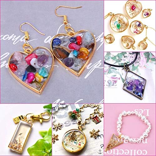 Shynek 60Pcs Hollow Frame Pendants - Resin Craft Bezels Jewelry Molds for Necklaces and Earrings Making Supplies - Image 6