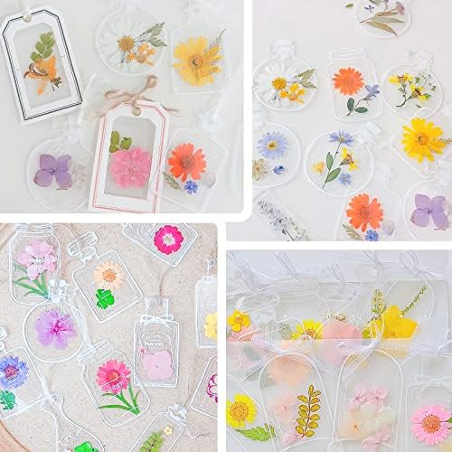 Kaluofan Dried Flower Bookmarks Kit, 20Pcs Large Size DIY Bookmarks Maker, Handmade Transparent Beautiful Flower Page Markers - Image 6