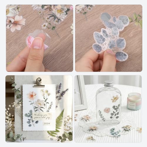 85-Piece Floral Scrapbook Stickers, Self-Adhesive Daisy Camellia - Image 5