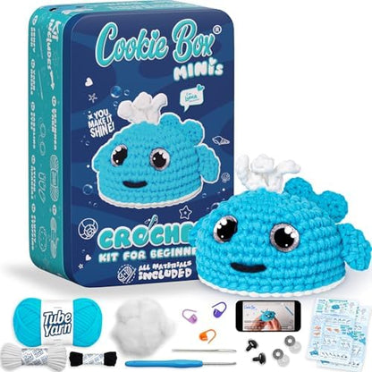 Cookie Box Crochet Kit for Beginners, Whale Luna by CookieBox