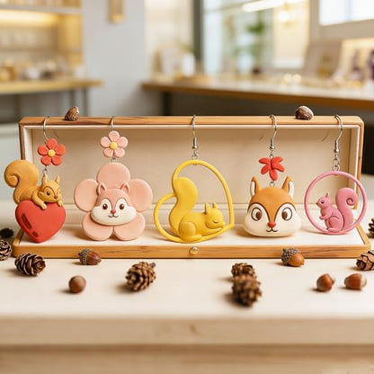 13Pcs Cute Squirrel Polymer Clay Cutters Set, Clay Earrings Cutters Polymer Jewelry Cutter for Earrings Making DIY Craft Supplies - Image 7