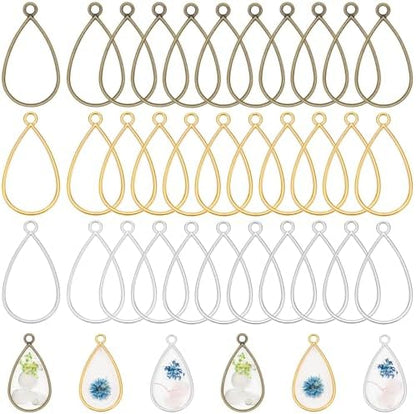 Gartful 30PCS Open Bezels for Resin, Geometric Hollow Frame Pendants Bezels, Resin Jewelry Making for Necklace, Bracelet, Earring, Keychain, Water Drop Shape by Gartful