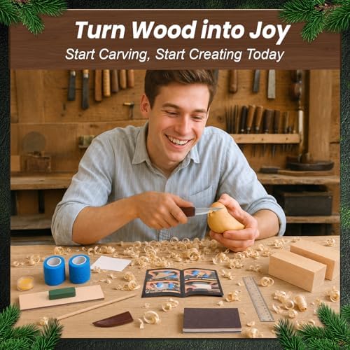 Wood Carving Kit, 13Pcs Whittling Kit with Carving Knives for Beginners - Image 3