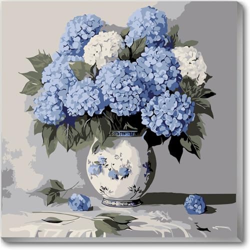 Paint by Numbers Kit for Adults,Hydrangea DIY Paint by Number With Frame by TCDZMYGS
