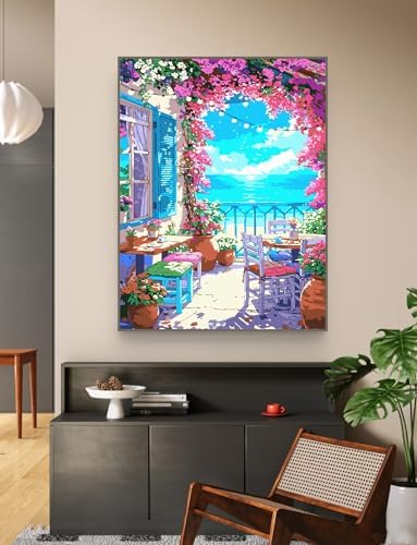 ZRIZQ Paint by Numbers Kit for Adults Beginner,Flowers Home,16x20 - Image 6