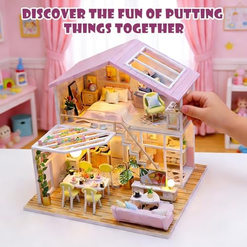 Book Nook Kit, 3D Wooden Puzzles DIY Miniature House Dollhouse - Image 6