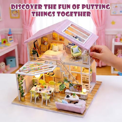 Book Nook Kit, 3D Wooden Puzzles DIY Miniature House Dollhouse - Image 6