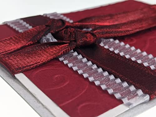 DIY Greeting Card Kit - Ribbon Cards - Handmade DIY Card Kits - Card Making Kit, Thank You & Birthday Cards - Card Kit for 10 Project Card (Crimson & Lace) - Image 5