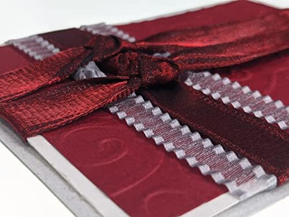 DIY Greeting Card Kit - Ribbon Cards - Handmade DIY Card Kits - Card Making Kit, Thank You & Birthday Cards - Card Kit for 10 Project Card (Crimson & Lace) - Image 5