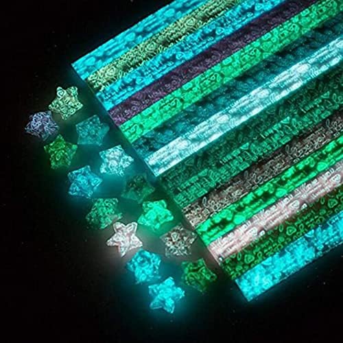Luminous Origami Stars Papers Package DIY Paper Glitter Origami Stars, Glows in The Dark Stars Folding Paper, 600 Sheets, 20 Colors(20 Luminous Colors) - Image 2