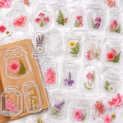 40Pcs DIY Dried Flower Bookmark Kit, Transparent Bookmarks Set by Unknown