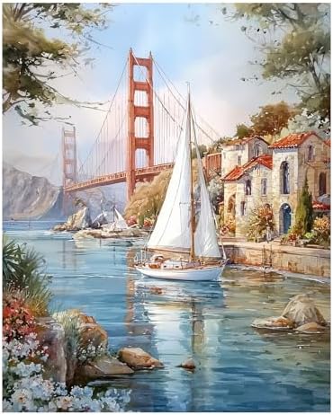 Reivworl Landscape Paint by Numbers Kit for Adults, Landscape Paint by Number for Adults Beginner, Painting by Number Kits for Gifts and Wall Decor 16x20Inch by Reivworl