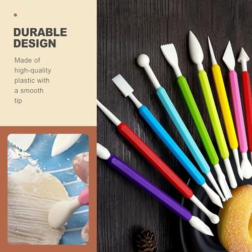 QivaZira 9 Pcs Clay Sculpting Tools Double Head Pottery Modeling Carving Tool Kit for Air Dry Clay Polymer Clay Tools for Adults DIY Crafts Ceramic Wax Sculpting Supplies Assorted Colors - Image 4