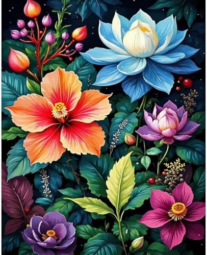 Arttoplus Flowers Paint by Numbers Kit for Adults Beginner 16x20inch by Arttoplus