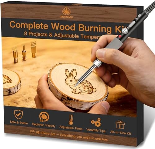 Wood Burning Kit - All-in-One Wood Burning Tool Pen Wood Burner Kit by ZEROMX