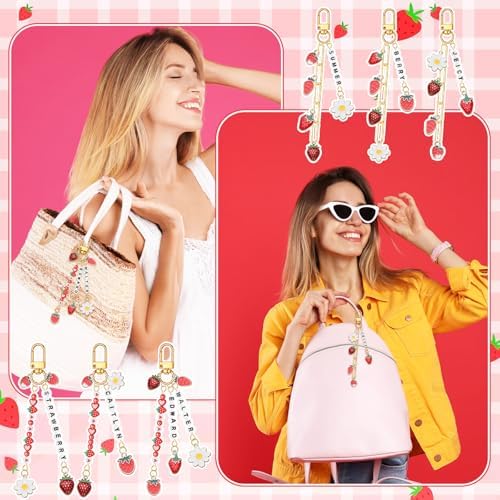 CraftyDream 558 Pcs Strawberry Charm Keychain Making Kit Christmas DIY Gift - Image 5
