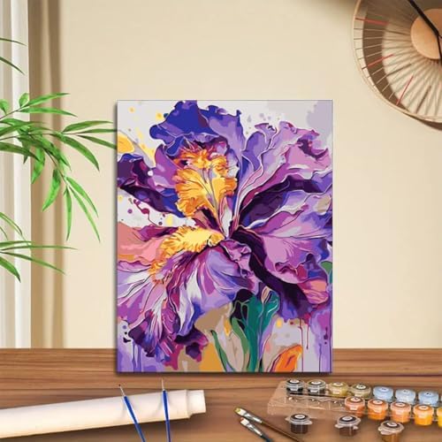 Iris Flower Paint by Numbers Kits for Adults Beginner 16 X 20 inch - Image 2