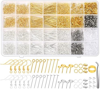 Hypoallergenic Earring Making Kit, 2000Pcs Earring Making Supplies Kit by Modacraft