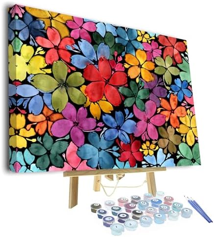 TUMOVO Paint by Numbers Kit for Adults Beginner, Adult Paint by Number Kits - Vibrant Flower Kaleidoscope, Botanical Art Painting by Numbers for Relaxation - 16x20 Inch(Framed) by TUMOVO