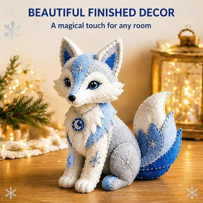 Arctic Winter Guardians DIY Patchwork Kit, Felt Animal Sewing Kit for Beginners, 3D Stuffed Animals Mythical Creature for Adult, Pre-Cut Handmade Craft Kit for Home Decor & Creative Gift (Color8) - Image 5