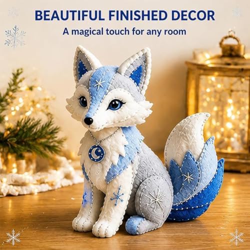 Arctic Winter Guardians DIY Patchwork Kit, Felt Animal Sewing Kit for Beginners, 3D Stuffed Animals Mythical Creature for Adult, Pre-Cut Handmade Craft Kit for Home Decor & Creative Gift (Color2) - Image 5