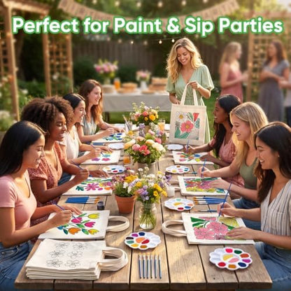 Canvas Tote Bag Painting Kit with Paints & Brushes-10 Set DIY Craft Gift - Image 3