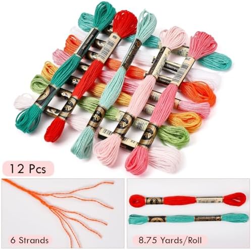 12 Skeins 105 Yards Orange Embroidery Floss Thread for Bracelet - Image 2