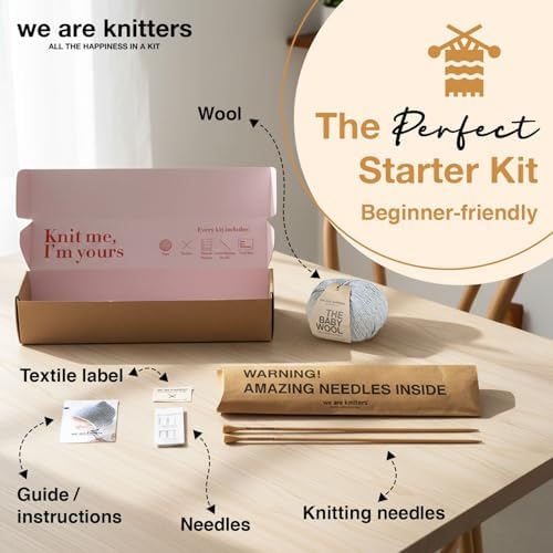 We Are Knitters Titi Hood Kit | Beginner Knitting Gift Kit | Soft Baby Alpaca Flat Knit Bonnet | Cozy Handmade Winter Baby Hood Warm Cozy Gift Set DIY - Image 3