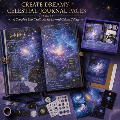 Diuhofart Star Trails Scrapbooking Kit, 128 Pcs Journal Set - Image 2