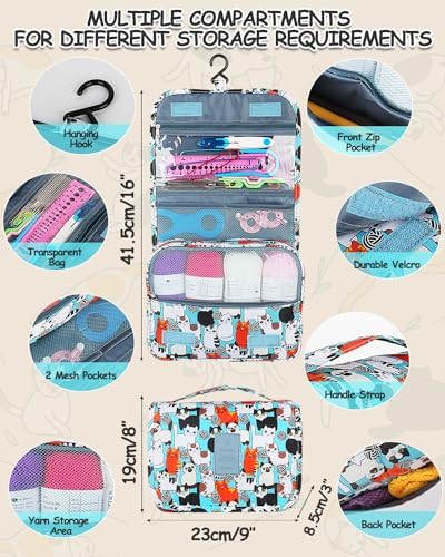 Aeelike 69pcs Crochet Kits for Beginners with Bag, Blue Cat - Image 3