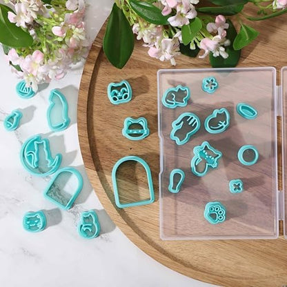 beinkmake 20Pcs Cats Polymer Clay Cutters Moon Kitten Clay Earrings Cutters - Image 4