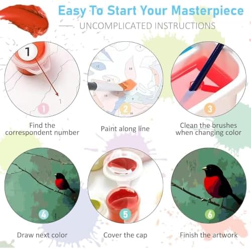 Birds Plant Paint by Numbers Kit for Adults, Color By Numbers for Adults - Image 7