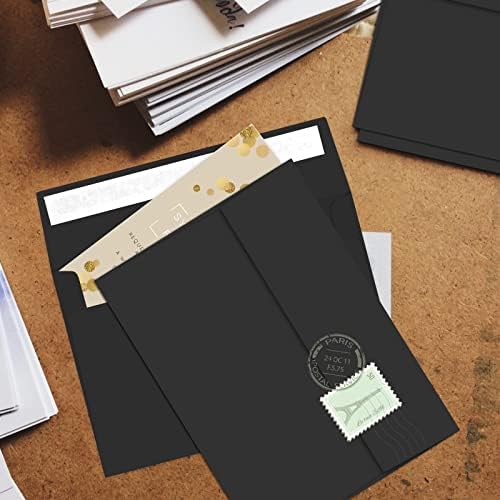 50 Packs 5x7 Envelopes, A7 5x7 Envelopes for Invitations, Printable Invitation Envelopes Self Seal for Weddings, Invitations, Photos, Greeting Cards, Mailing (Black) - Image 6